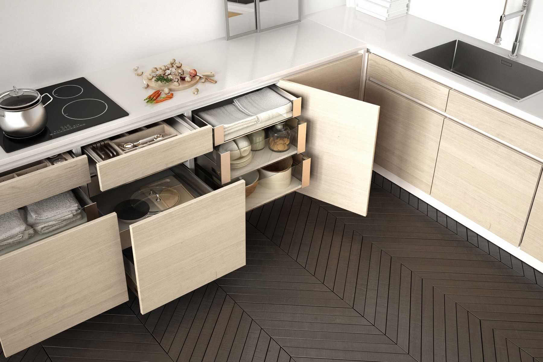 Stylish Home Kitchen Drawer Design that Solve Storage Problem