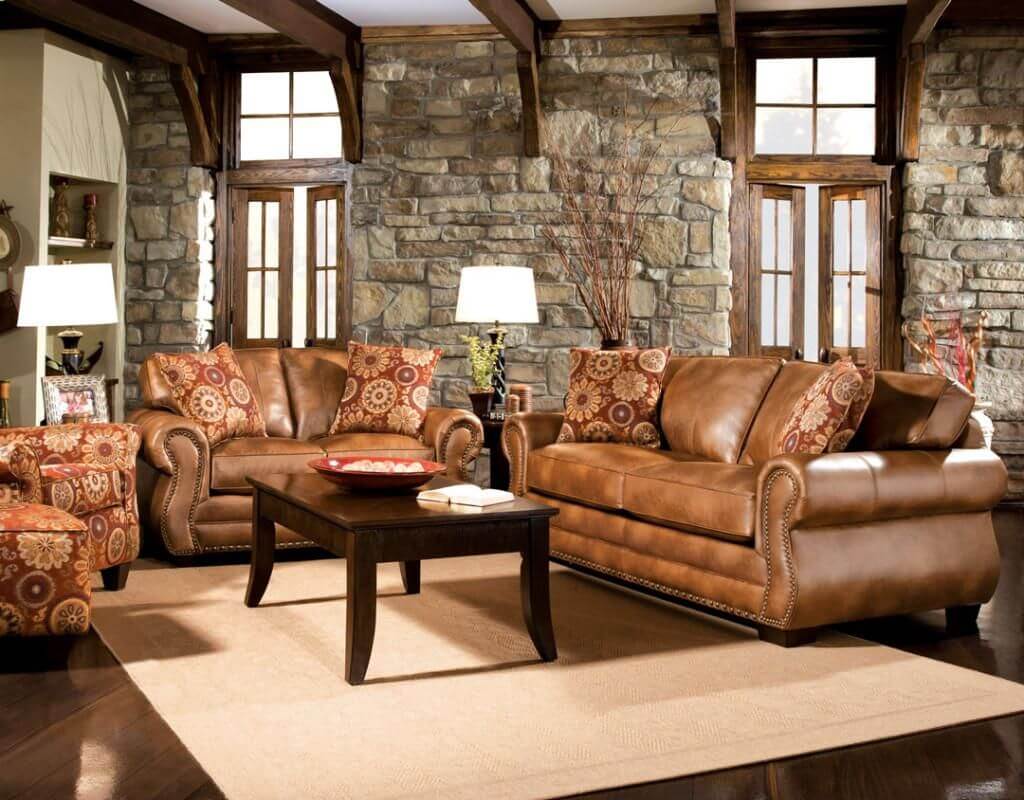 Rustic decor with leather elements