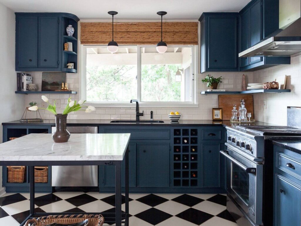 blue kitchen furniture