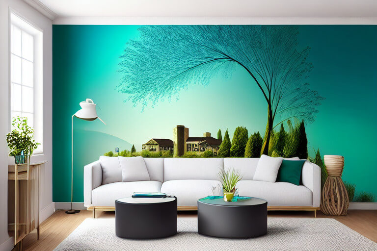 Adding a wall mural for livingroom