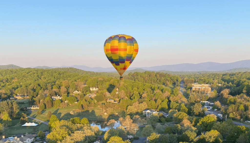 Blue ridge mountain hot air balloon ride