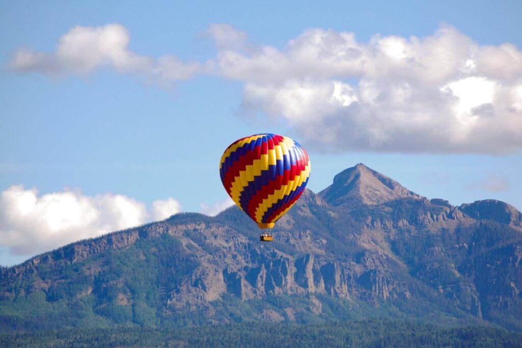 Hot air balloon ride rocky mountains