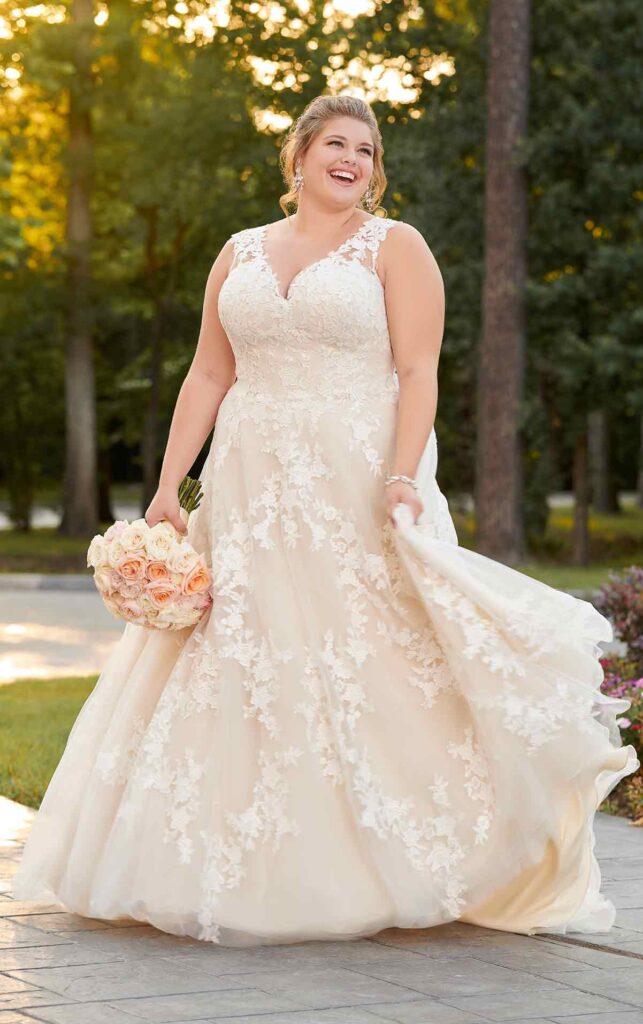 Plus size A-line wedding dress