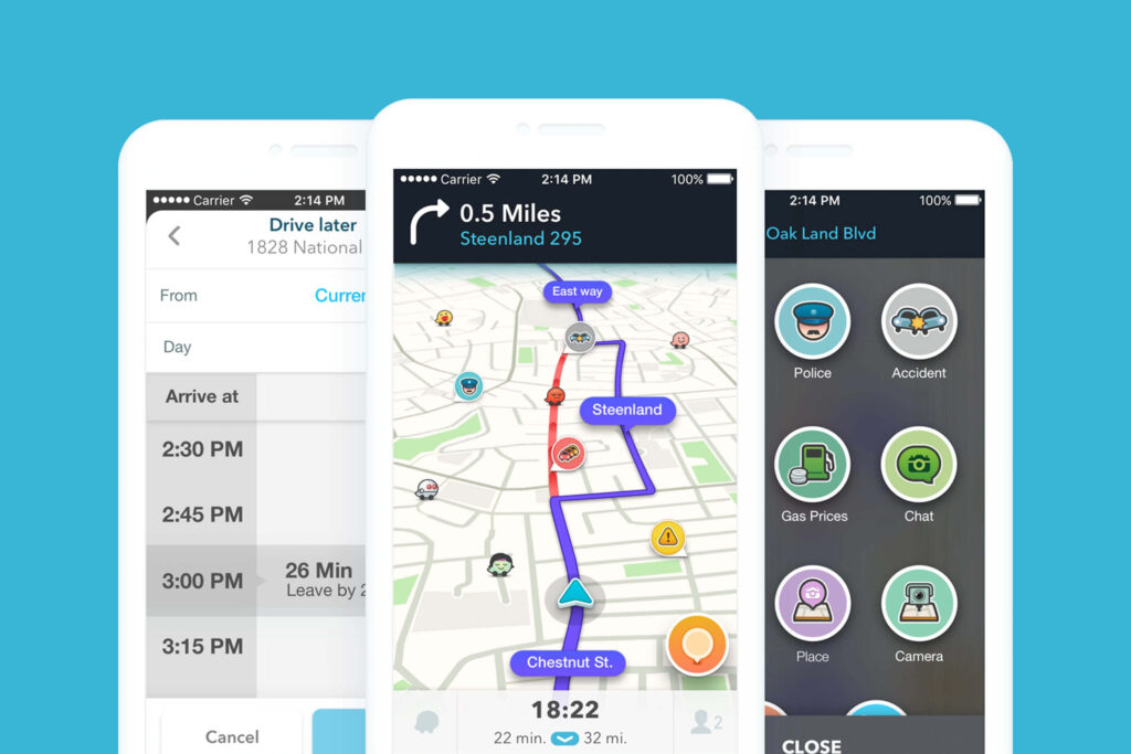 Waze gas station finder app