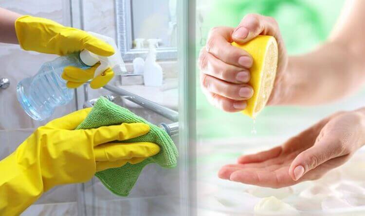How to clean shower doors with lemon