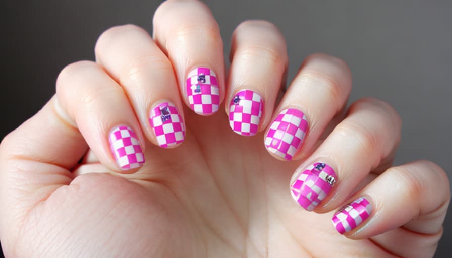 Checkerboard square nails