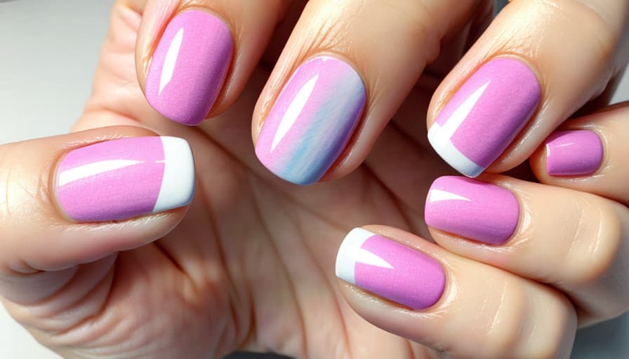 Watercolor square nail design