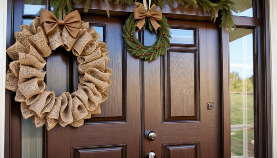 Burlap wreaths and bows