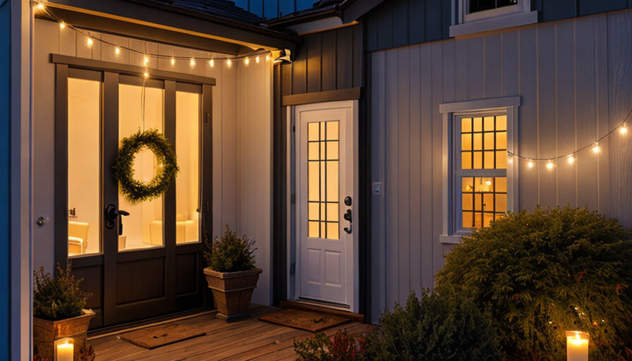 String lights and candles