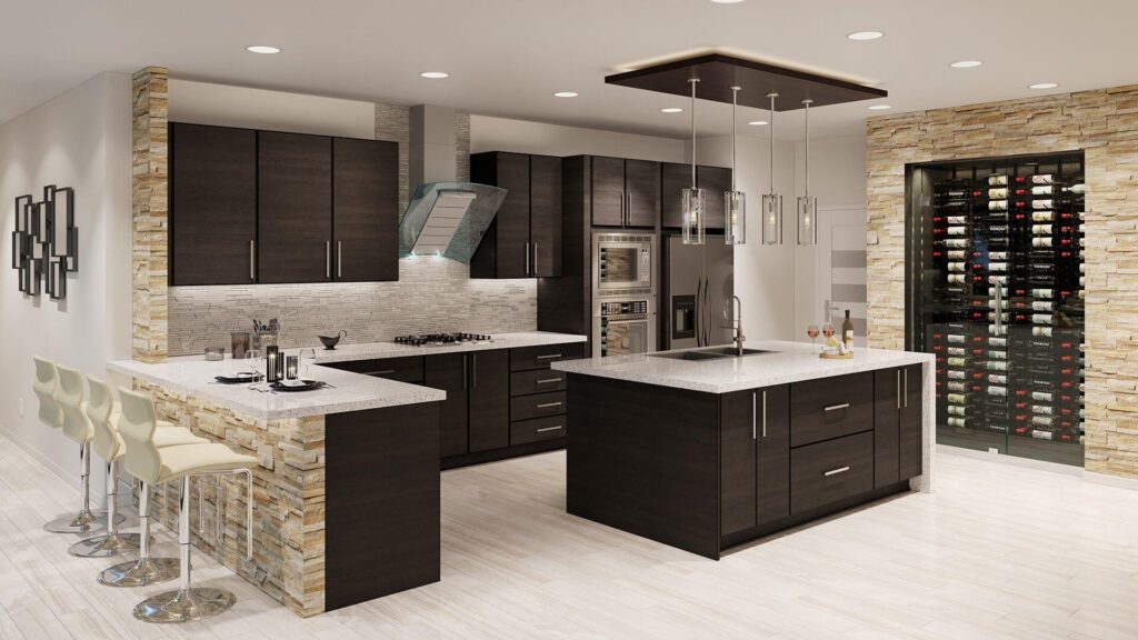 Dark kitchen cabinets